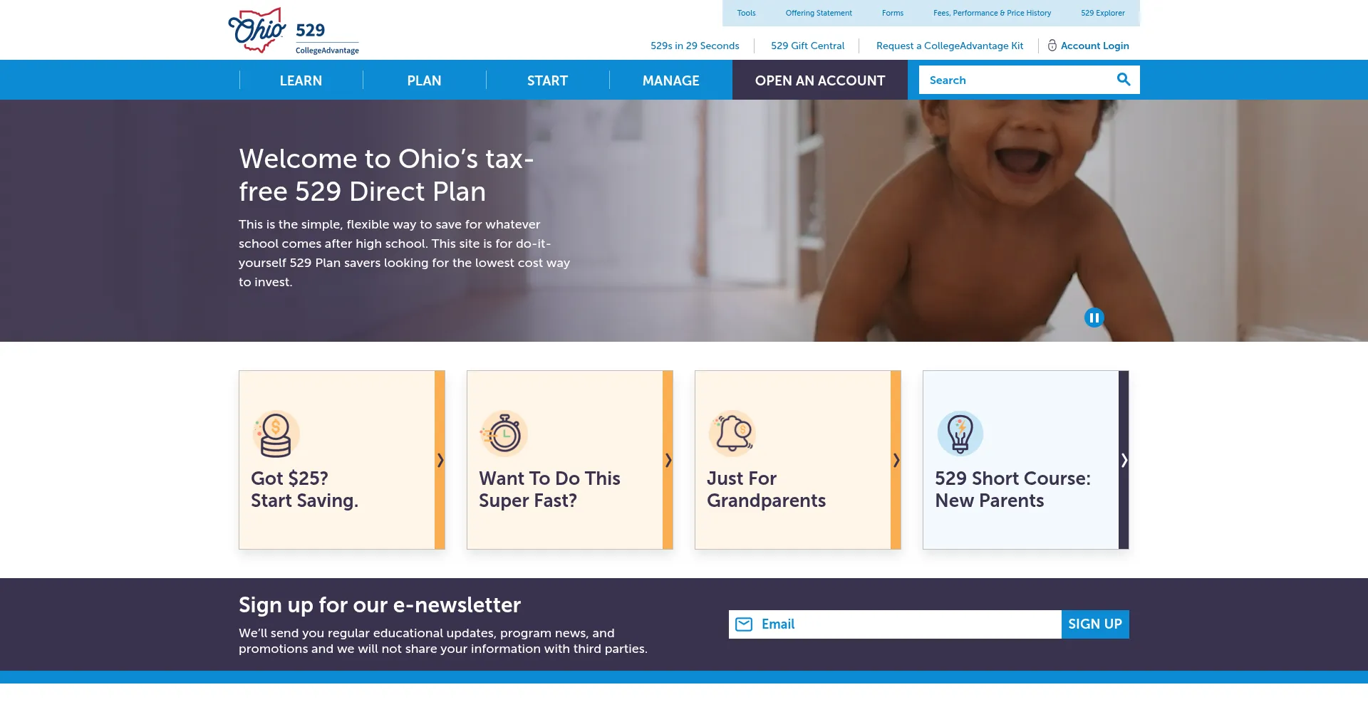 Website screenshot of Collegeadvantage.com