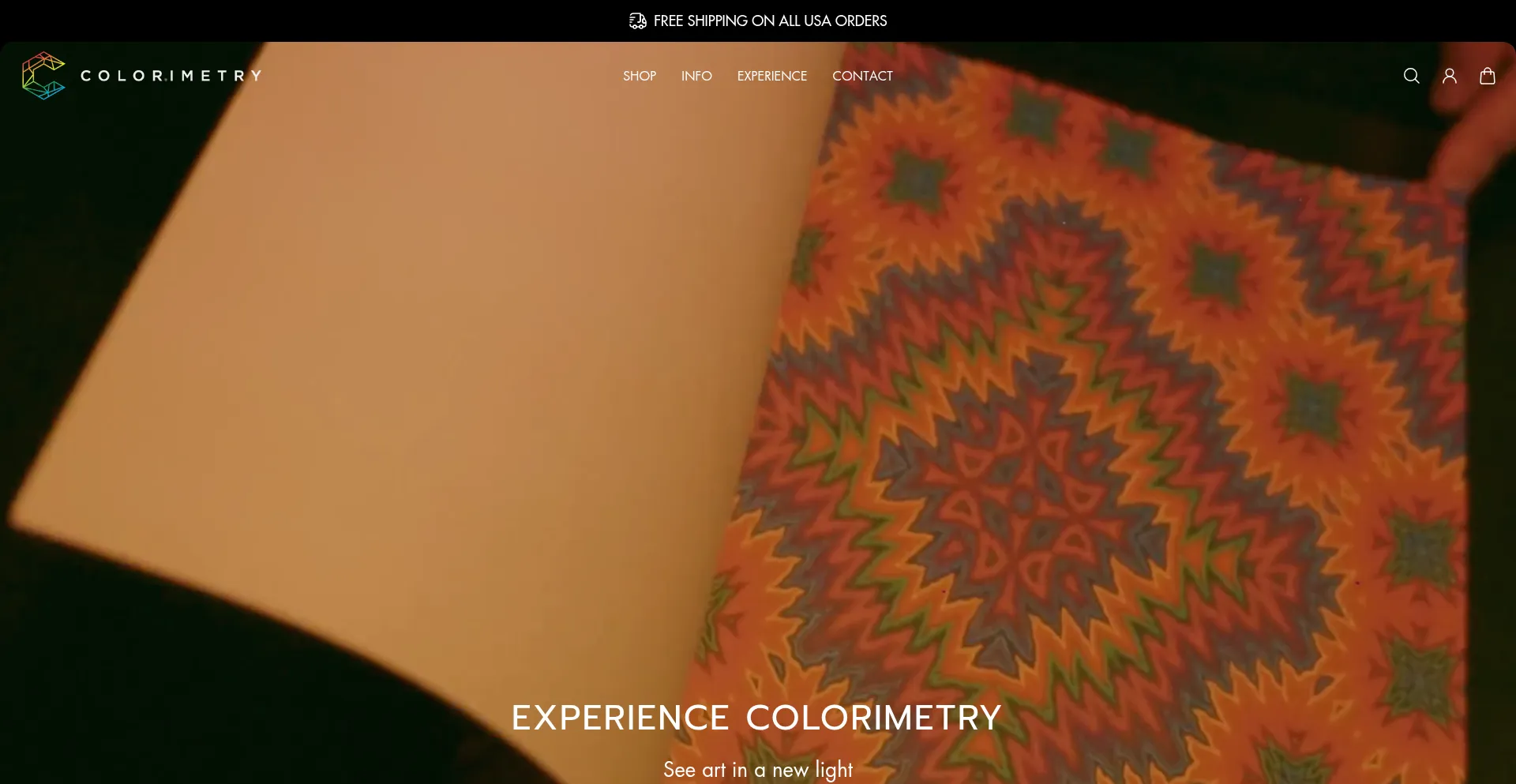 Website screenshot of Colorimetrylights.com