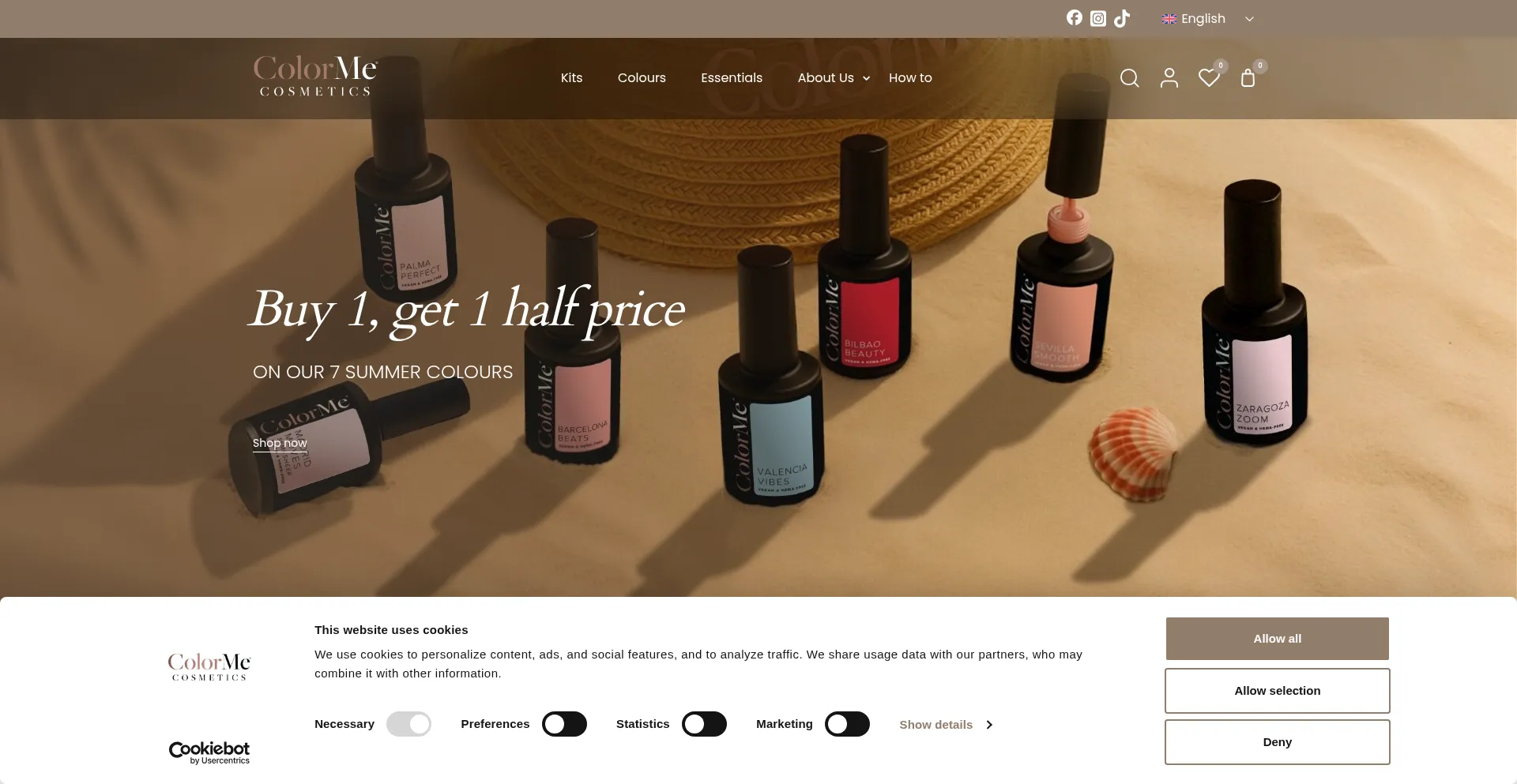 Website screenshot of Colorme-cosmetics.com