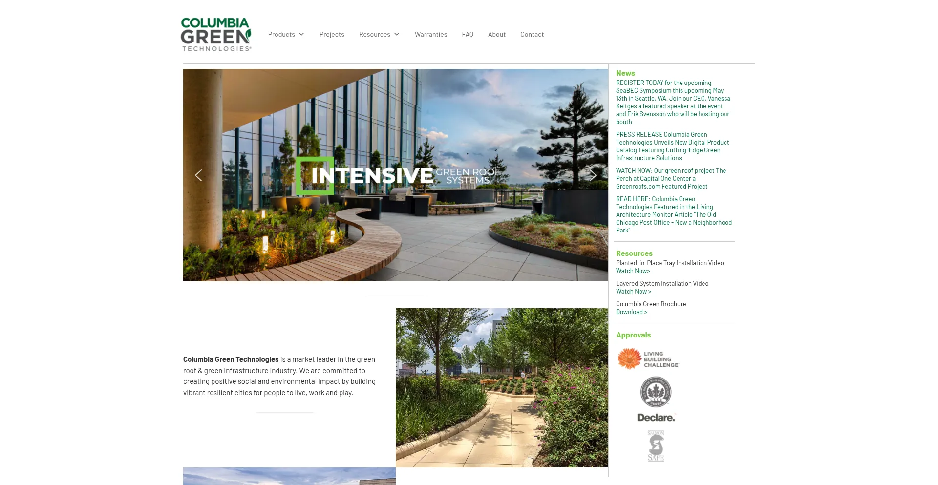 Website screenshot of Columbia-green.com