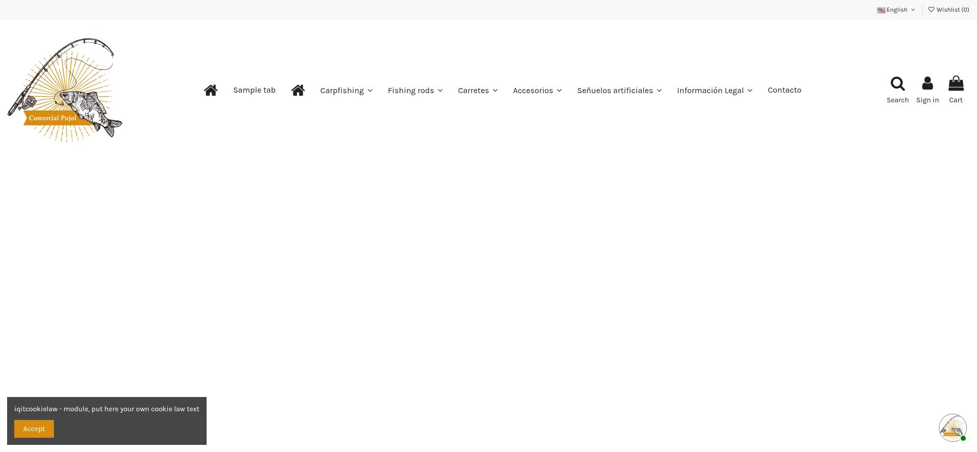 Website screenshot of Comercialpujol.com.es
