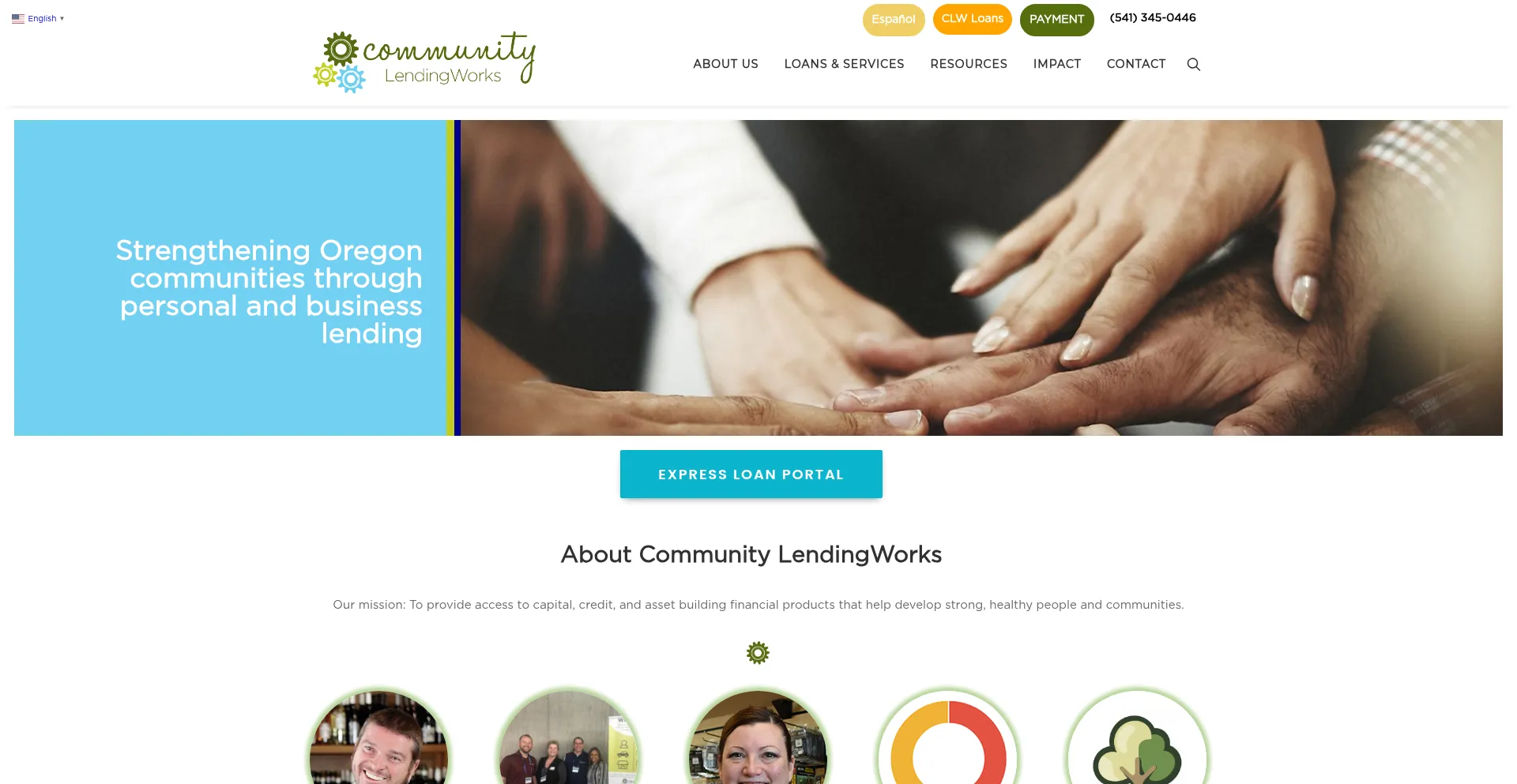 Website screenshot of Communitylendingworks.org