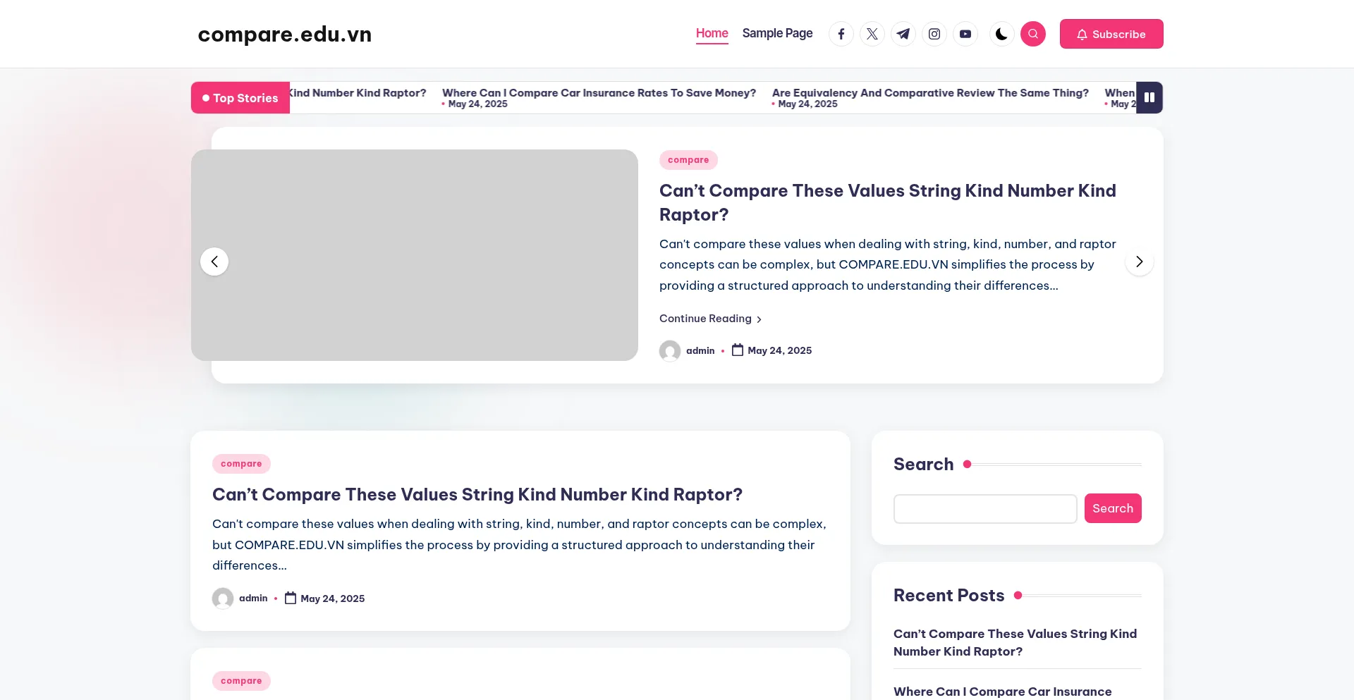 Website screenshot of Compare.edu.vn