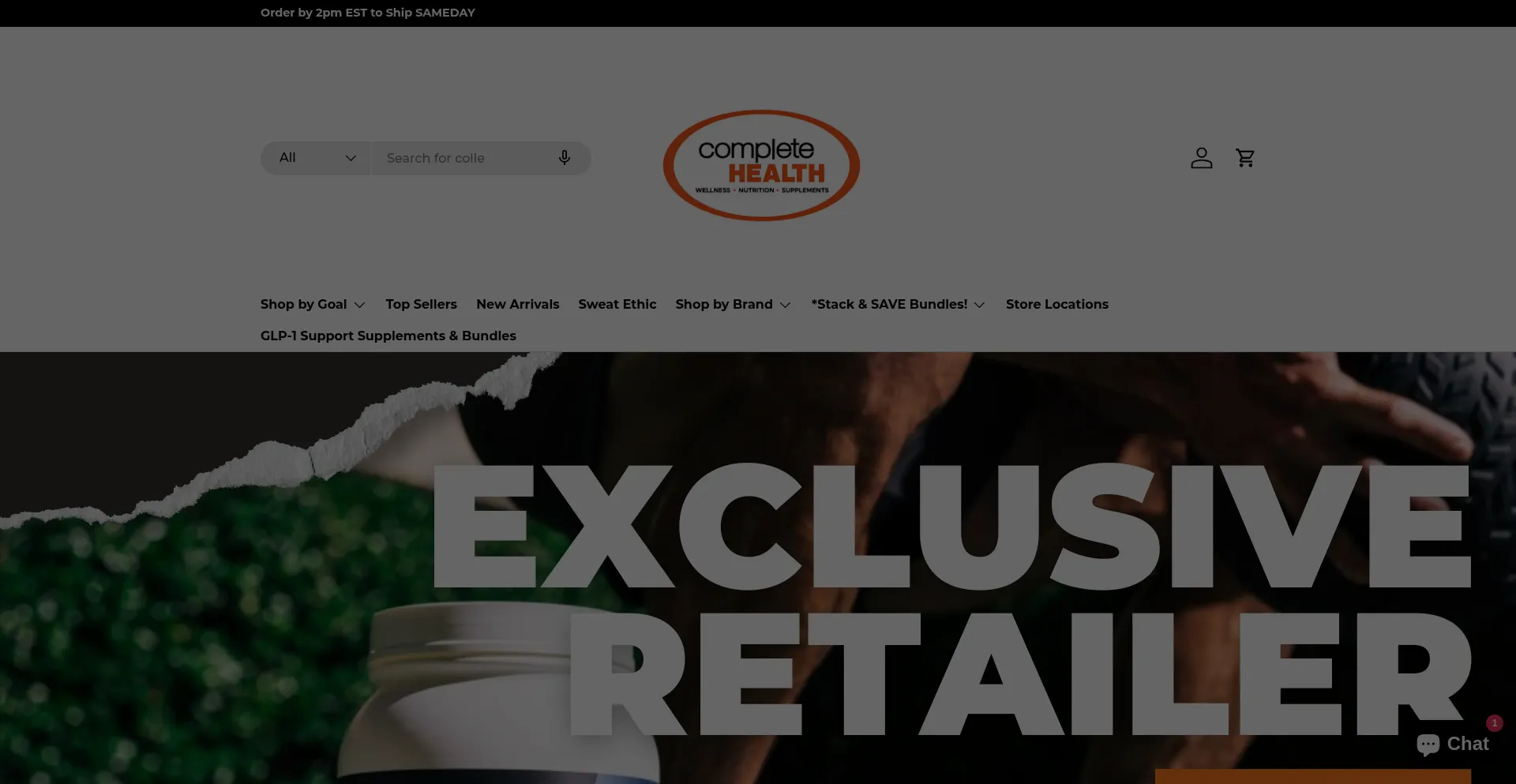 Website screenshot of Completehealthshop.com