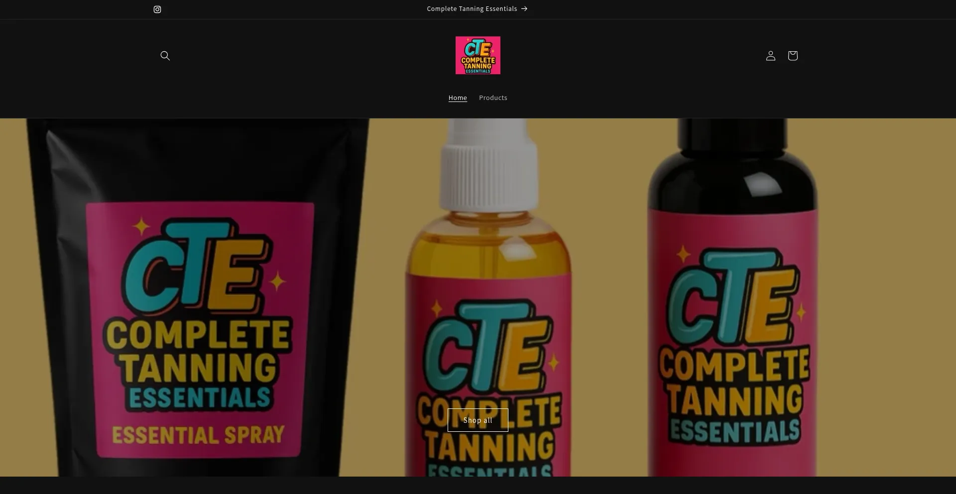 Website screenshot of Completetanningesstentials.com