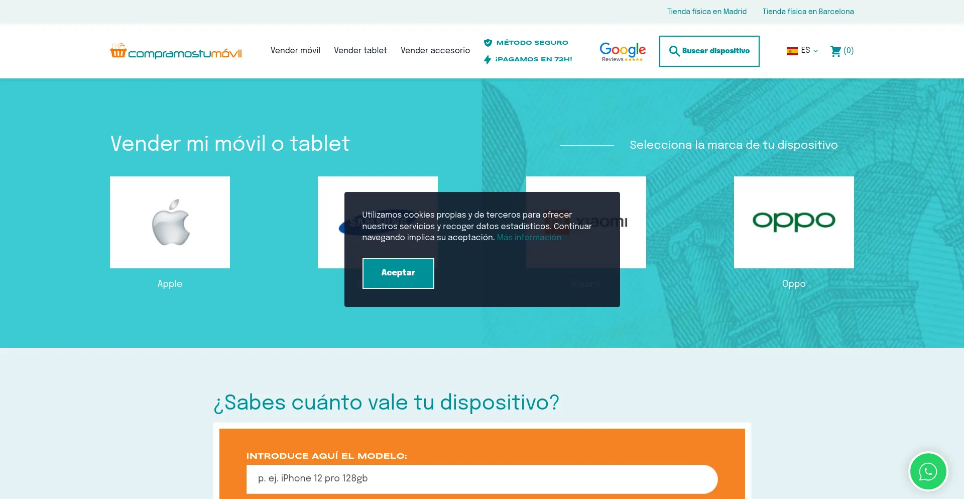 Website screenshot of Compramostumovil.com