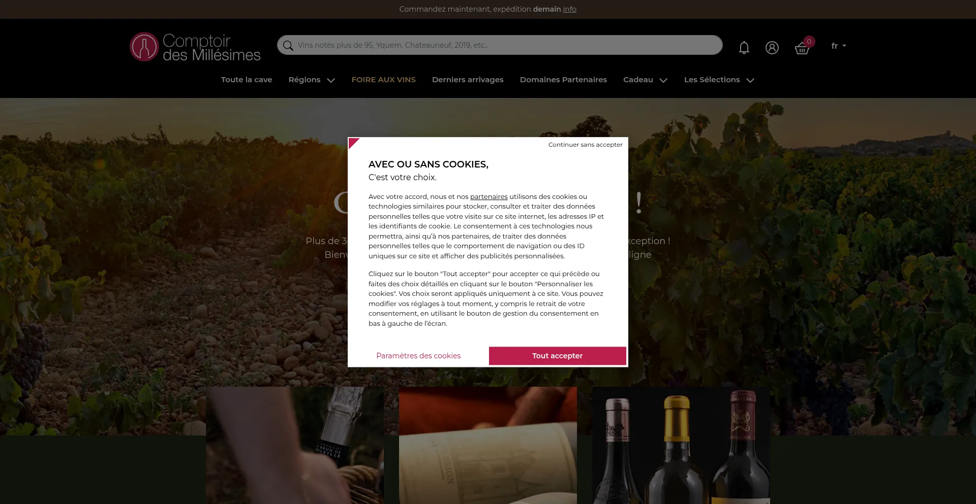 Comptoirdesmillesimes.com Screenshot