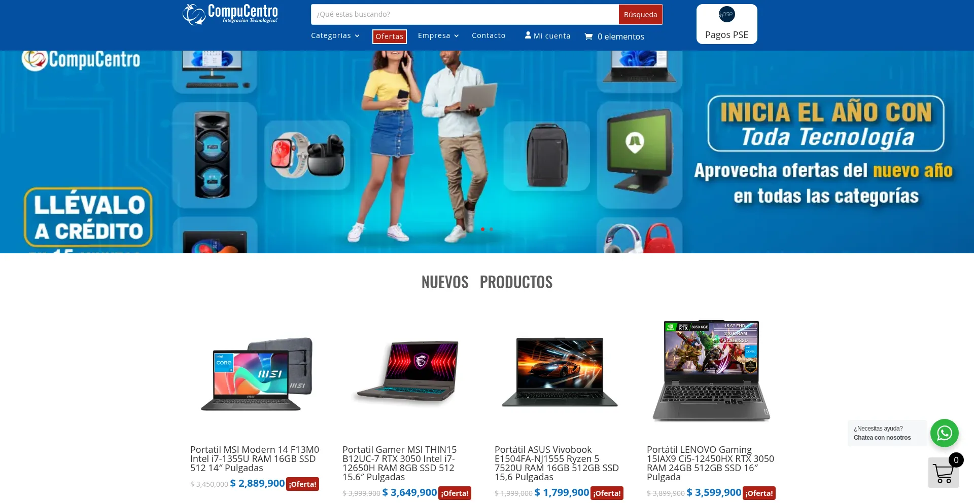 Website screenshot of Compucentro.co