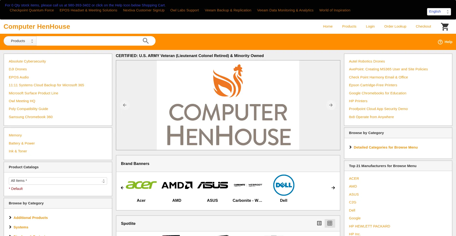 Website screenshot of Computerhenhouse.com