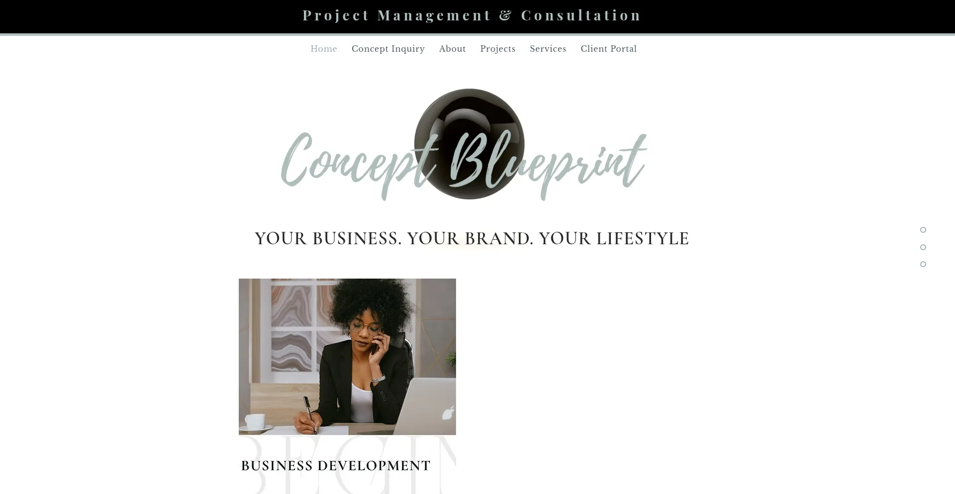 Website screenshot of Conceptblueprint.com