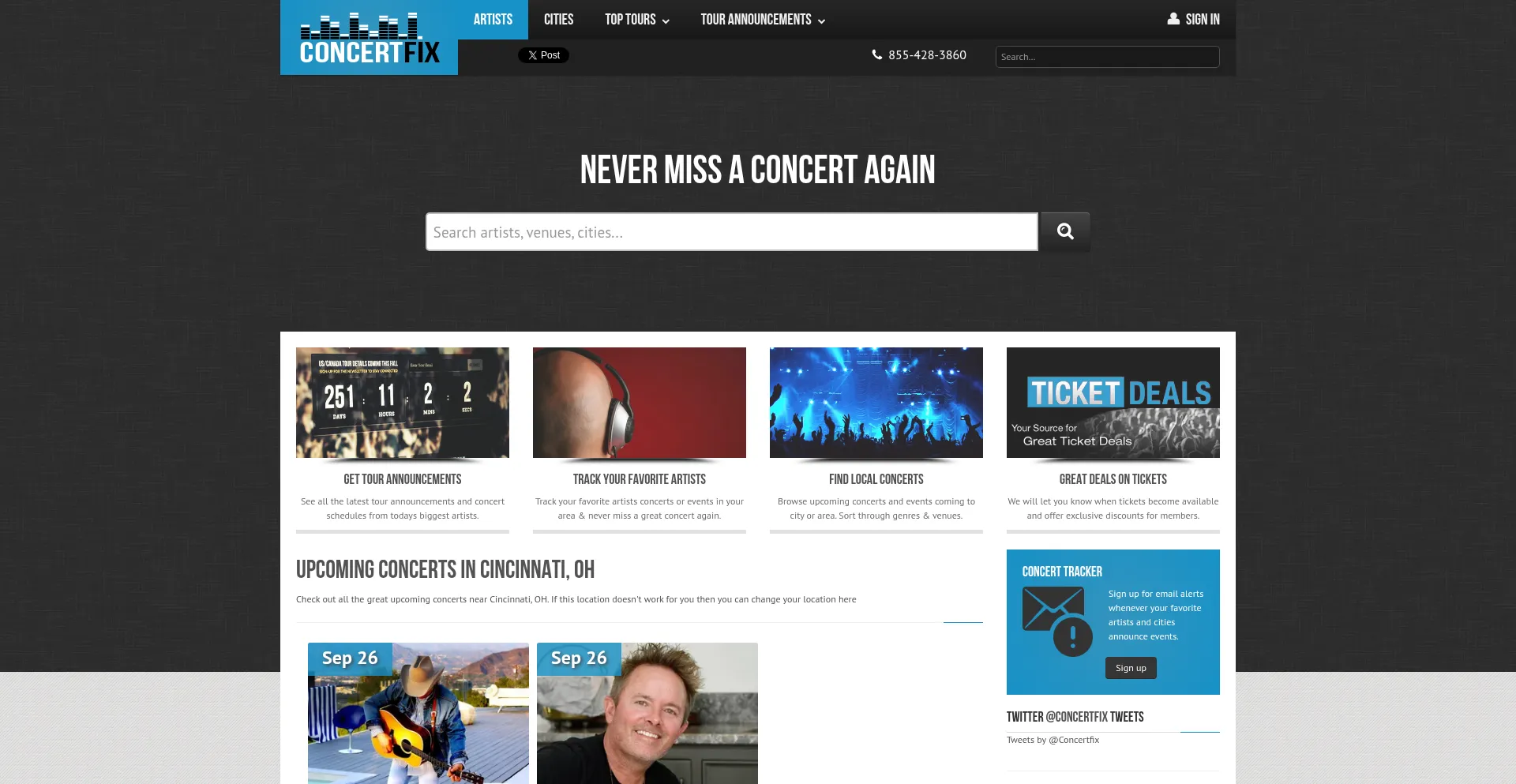 Concertfix.com Screenshot