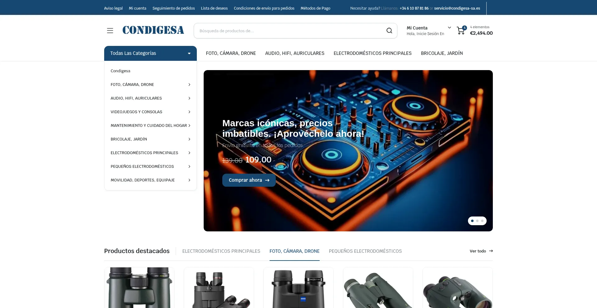 Website screenshot of Condigesa-sa.es
