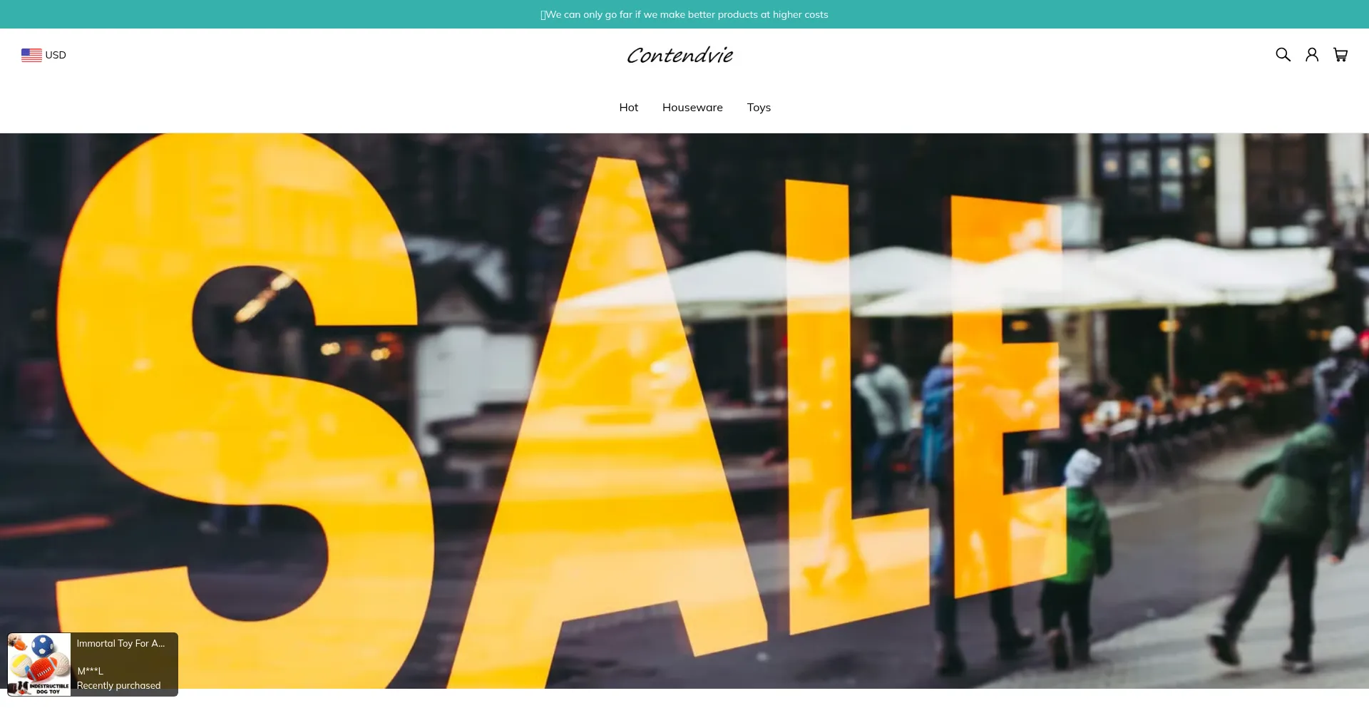 Website screenshot of Contendvie.com