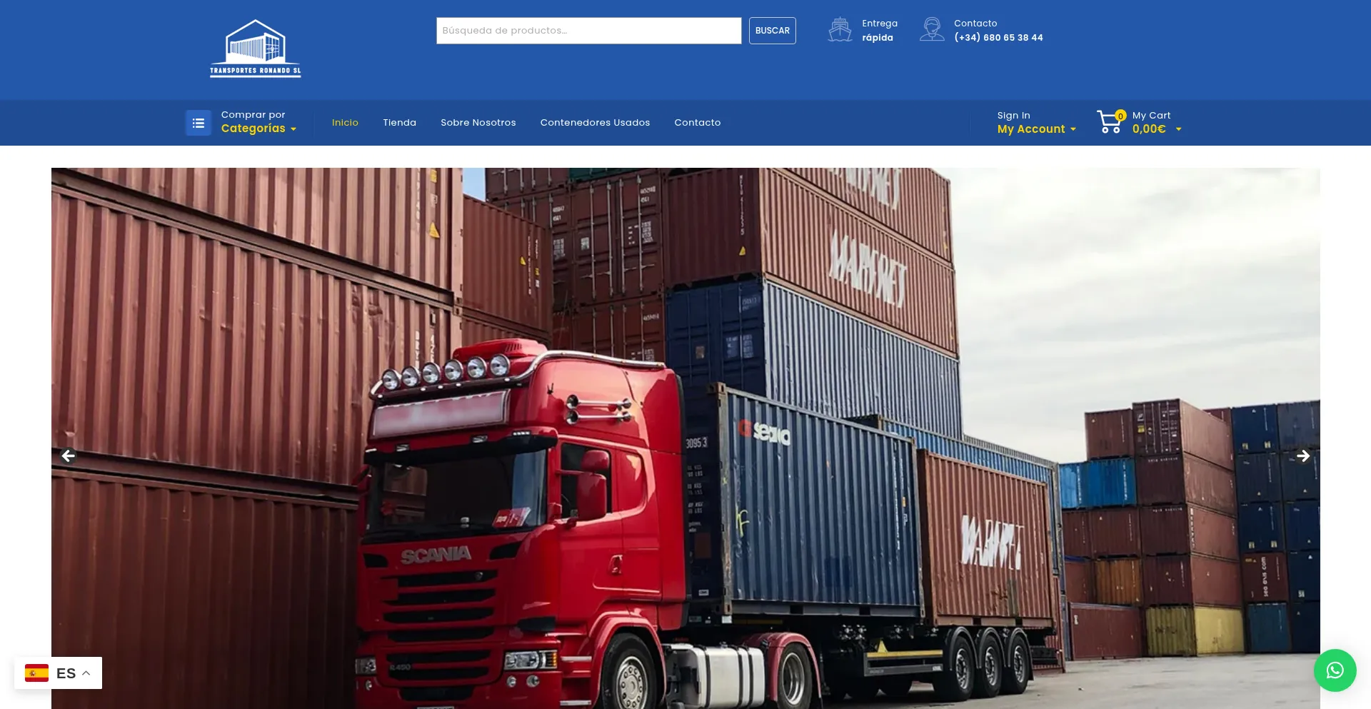 Website screenshot of Contenedor-ronandosl.es