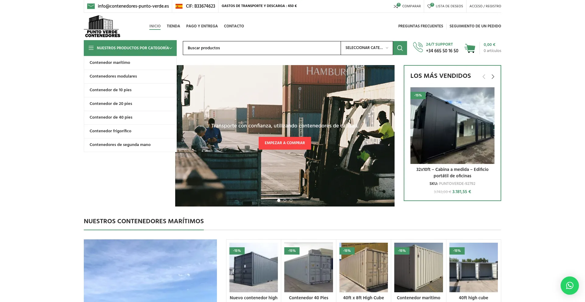 Website screenshot of Contenedores-punto-verde.es