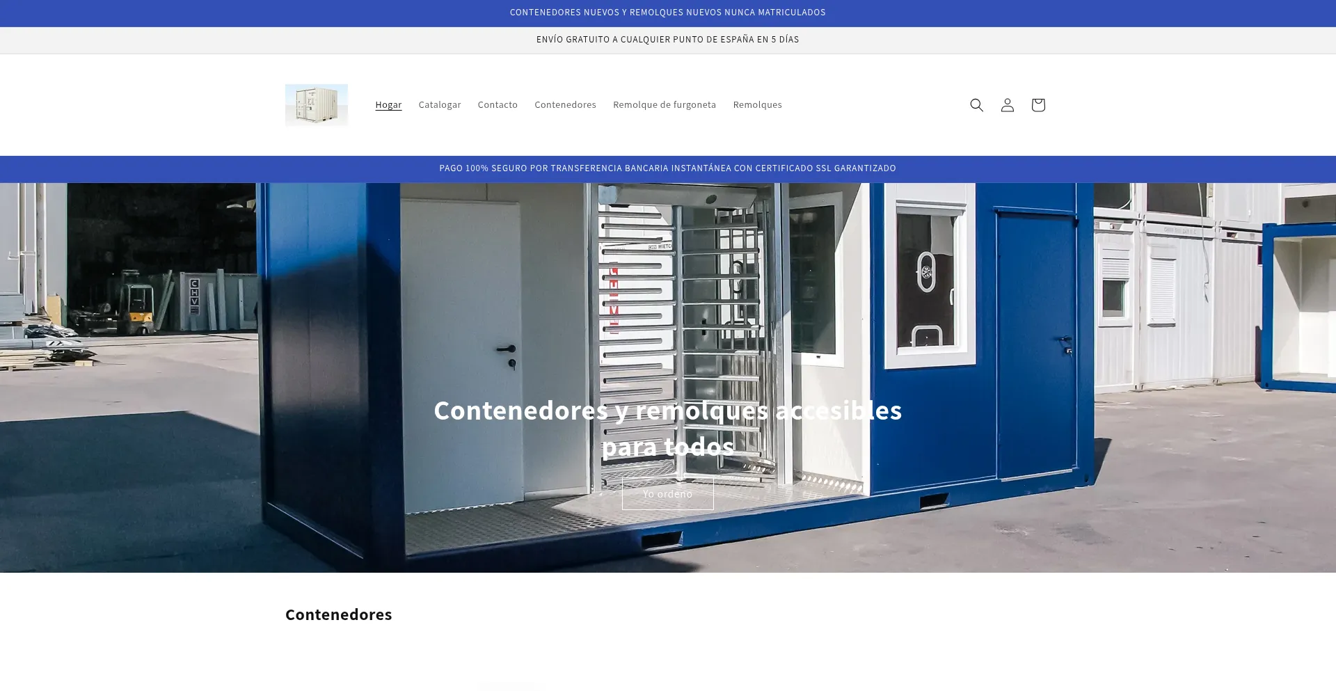 Website screenshot of Contenedores-tienda.es