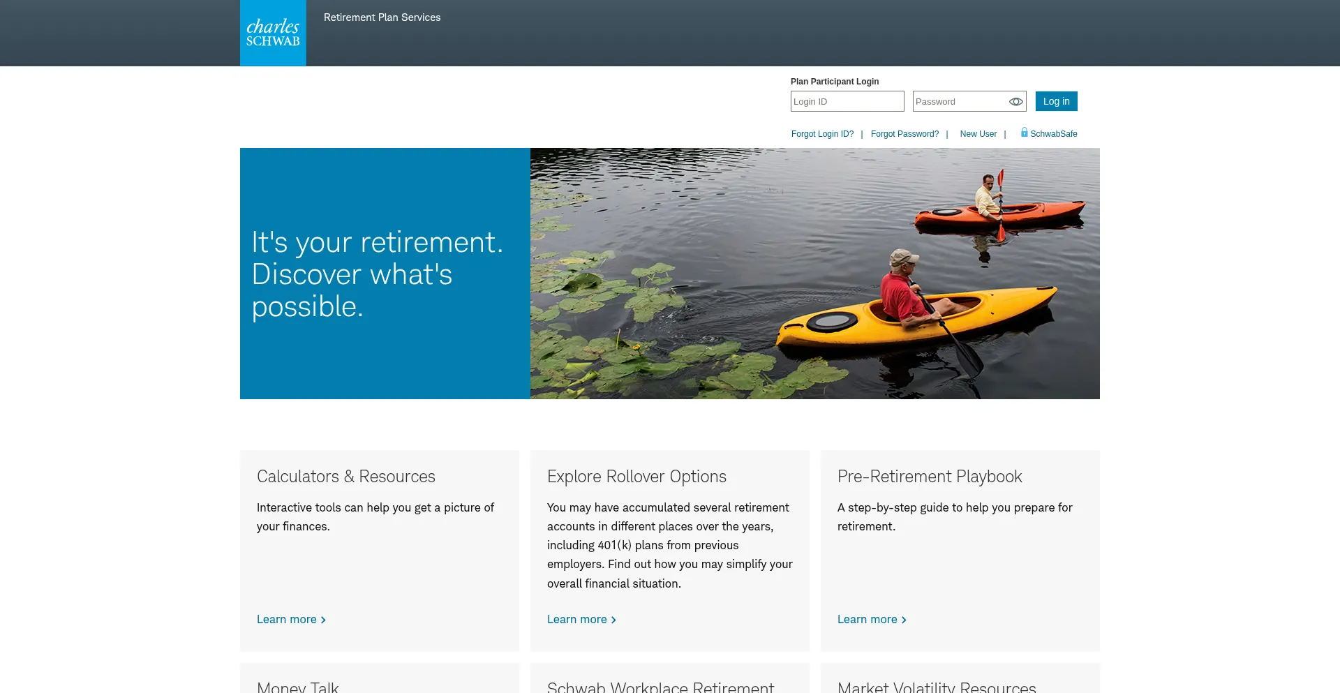Website screenshot of Content.schwabplan.com