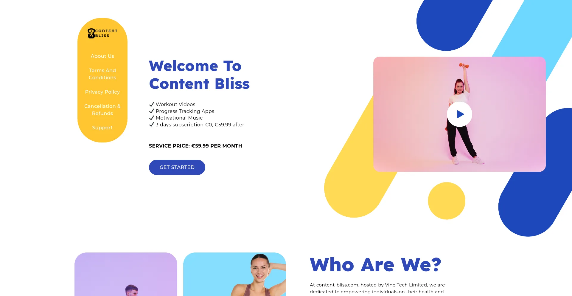Website screenshot of Content-bliss.com