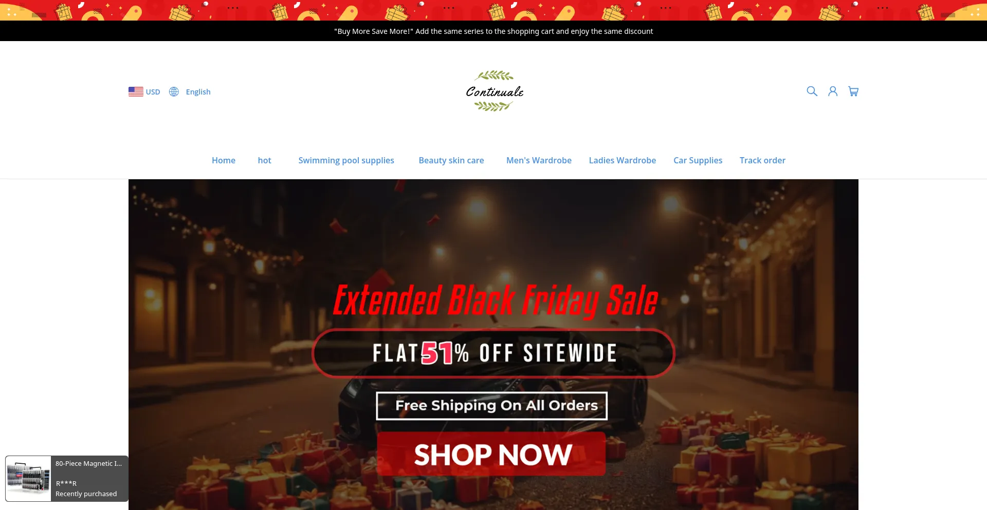 Website screenshot of Continuale.com