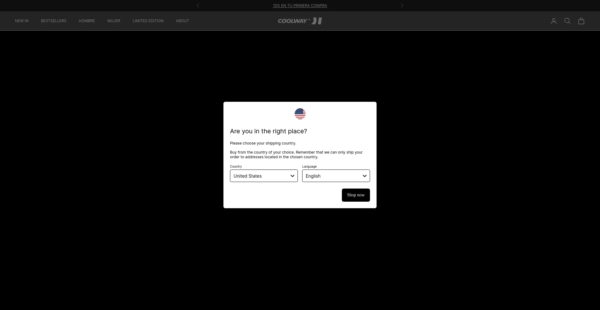 Website screenshot of Coolway.com