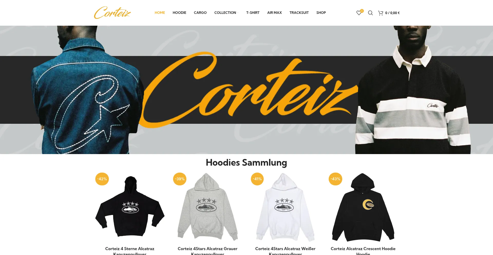 Website screenshot of Corteizde.com