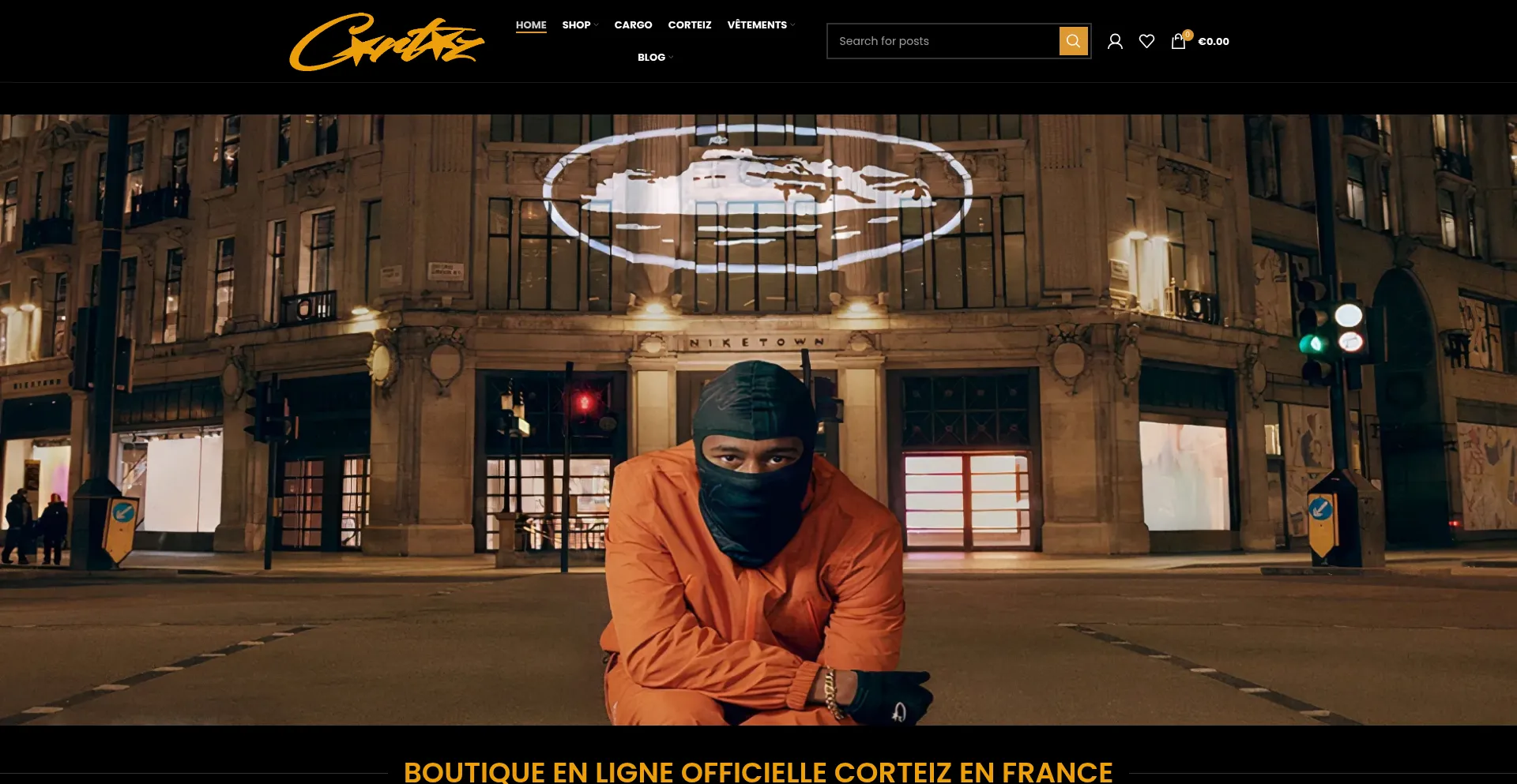 Website screenshot of Corteizsite.fr