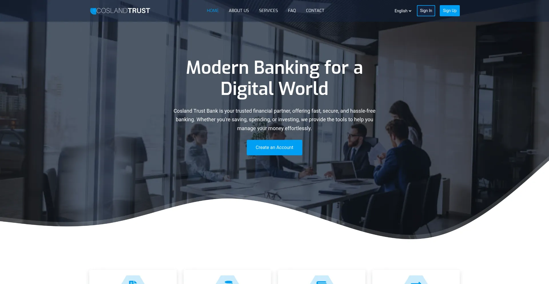 Website screenshot of Coslandtrust.com