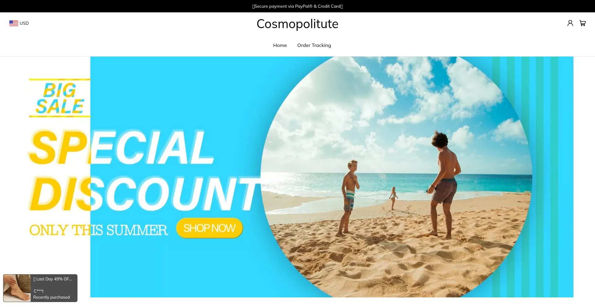 Website screenshot of Cosmopolitute.com