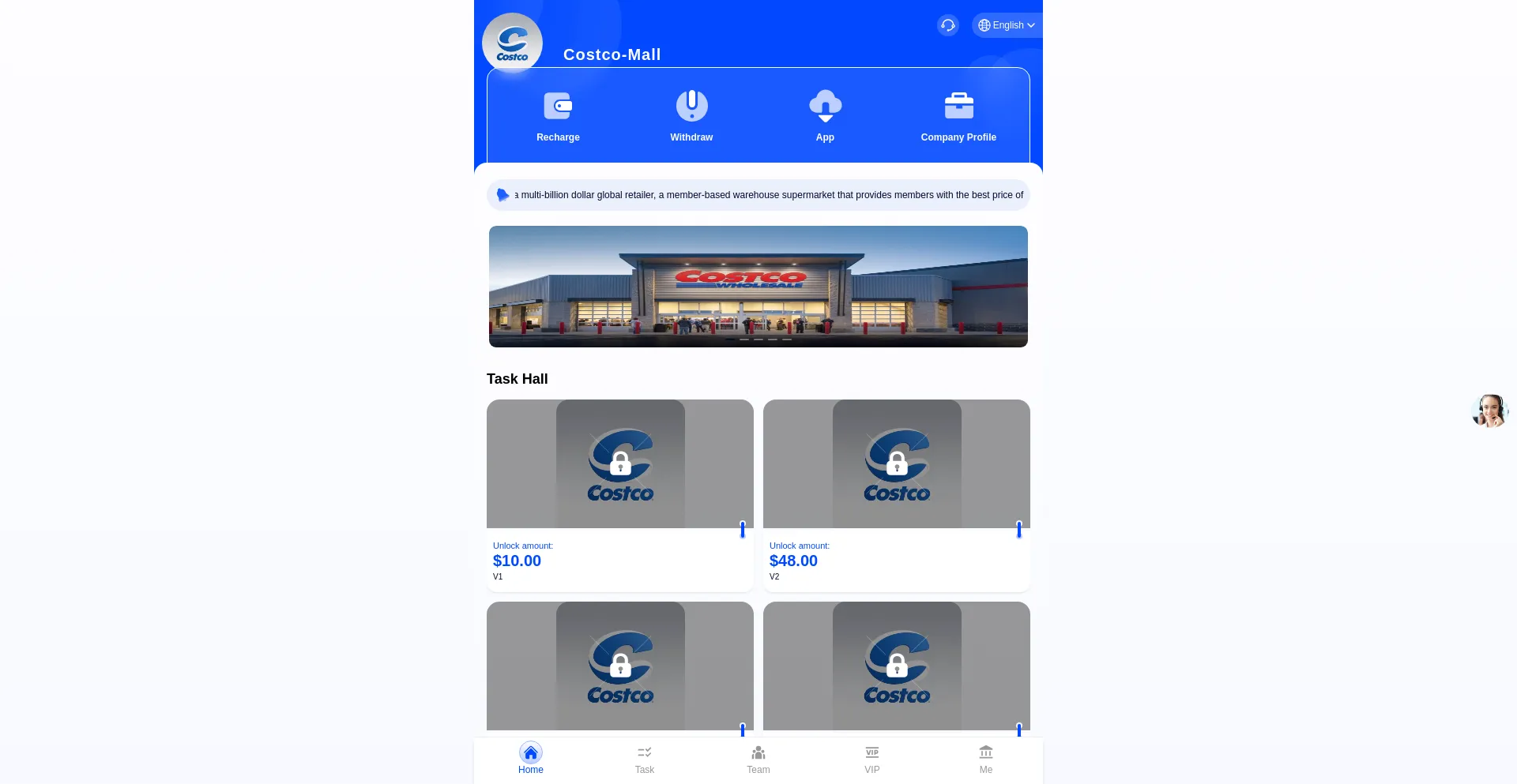 Website screenshot of Costcomall.top