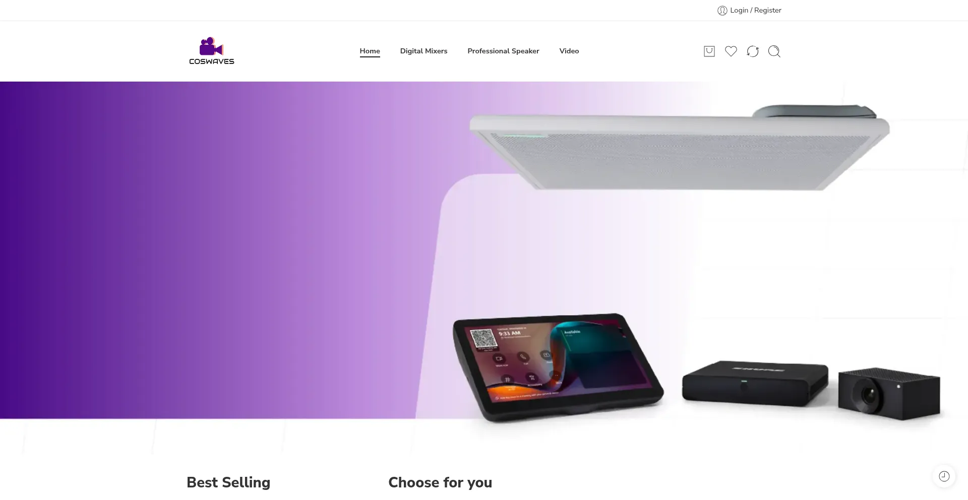 Website screenshot of Coswaves.com