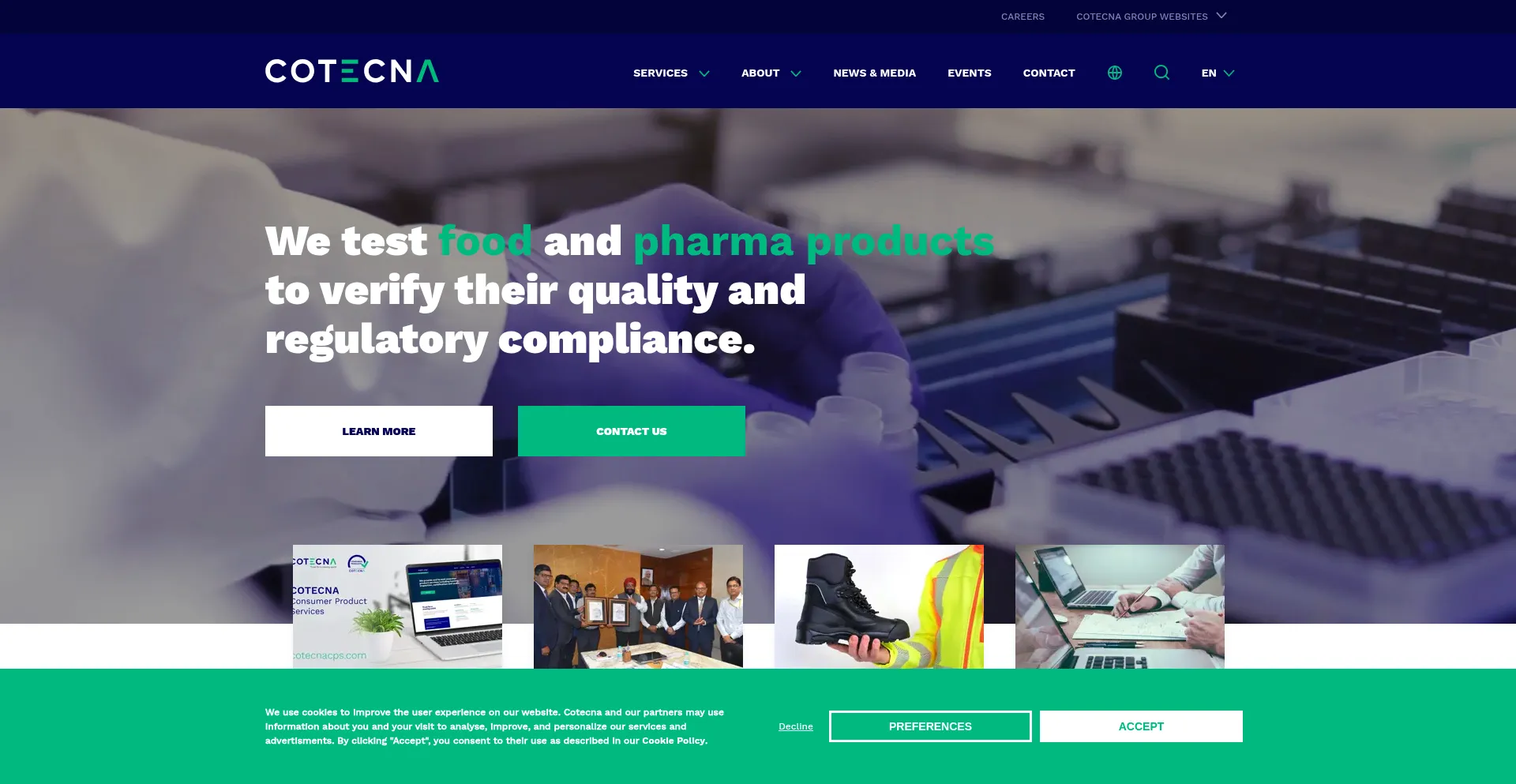 Website screenshot of Cotecna.com