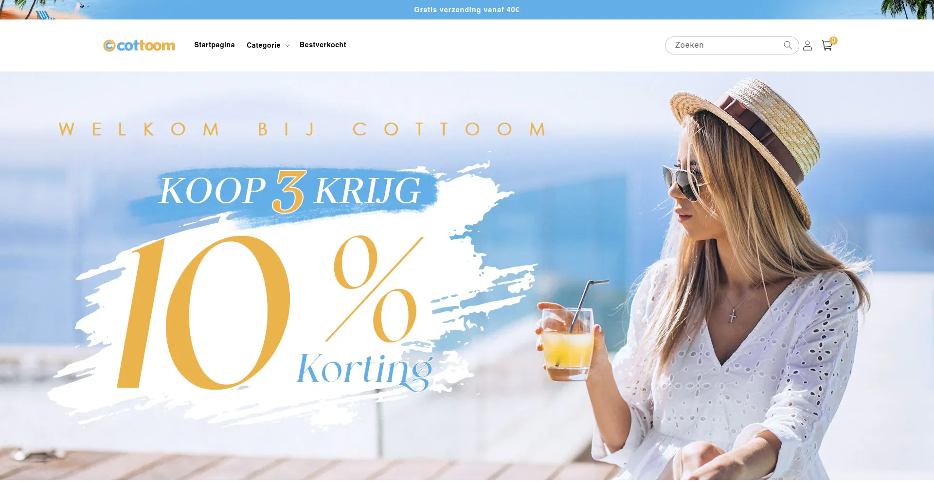 Website screenshot of Cottoom.com