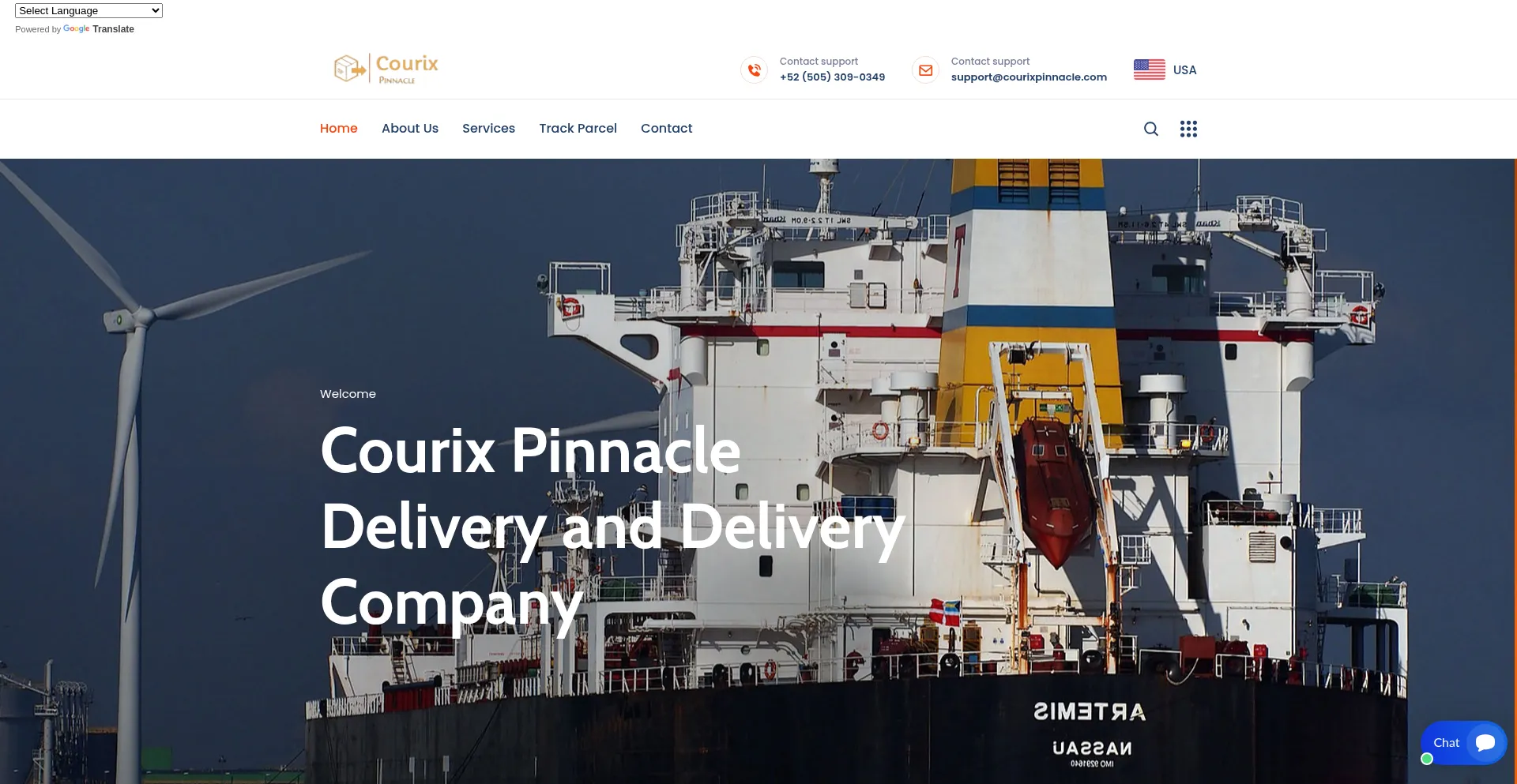 Website screenshot of Courixpinnacle.com