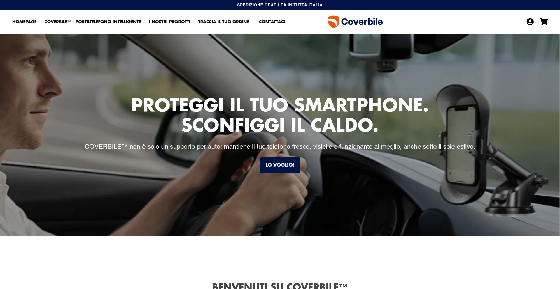 Website screenshot of Coverbile.com