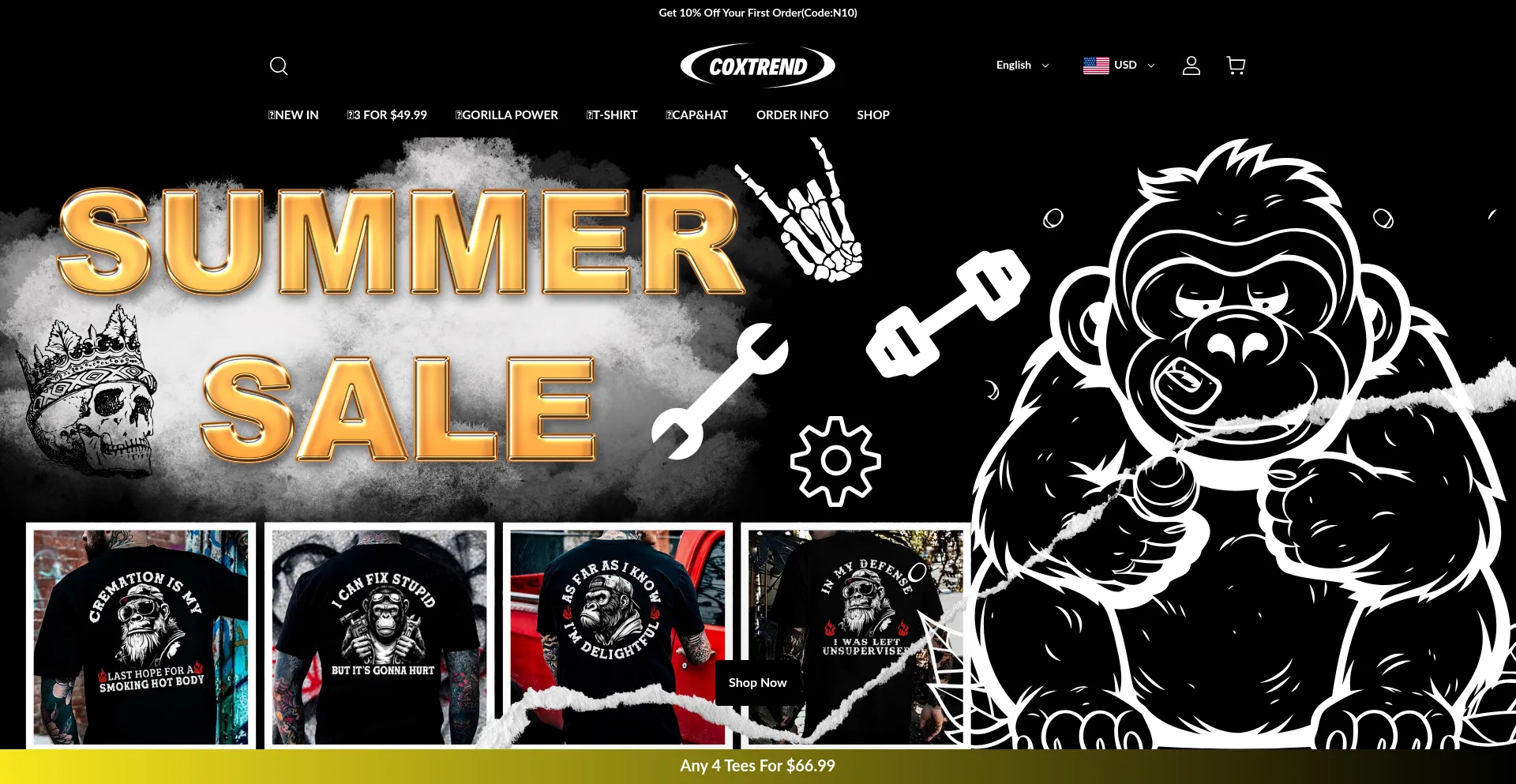 Website screenshot of Coxtrend.com
