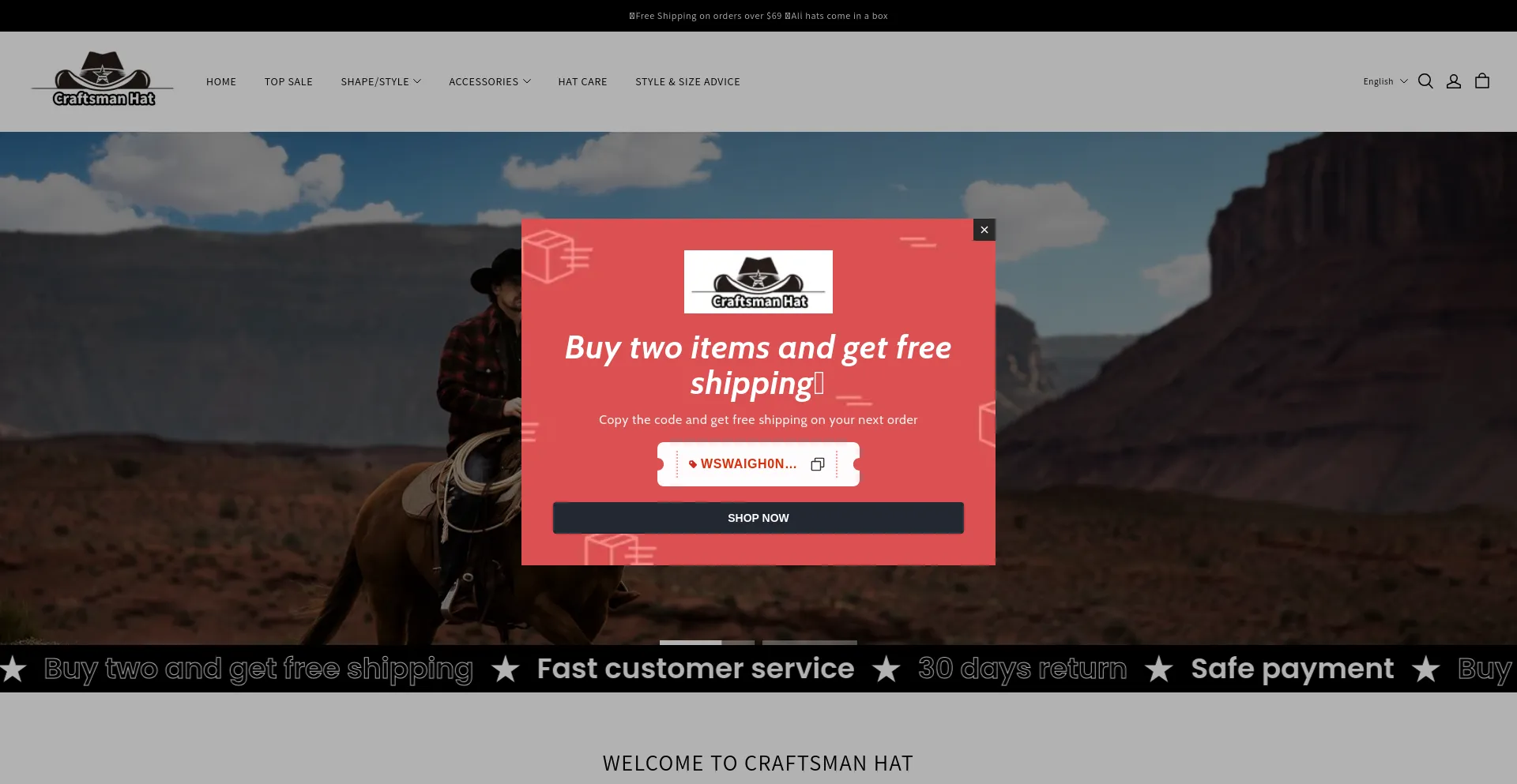 Website screenshot of Craftsmanhat.com