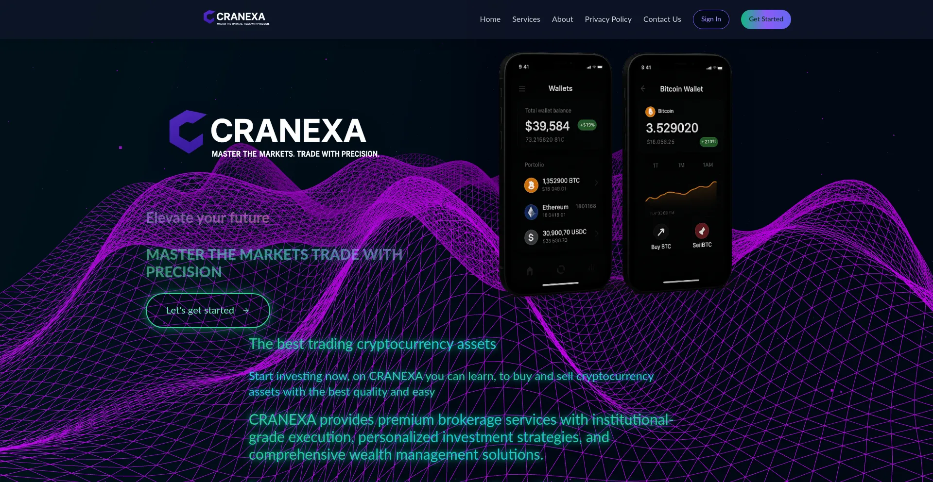 Website screenshot of Cranexa.com