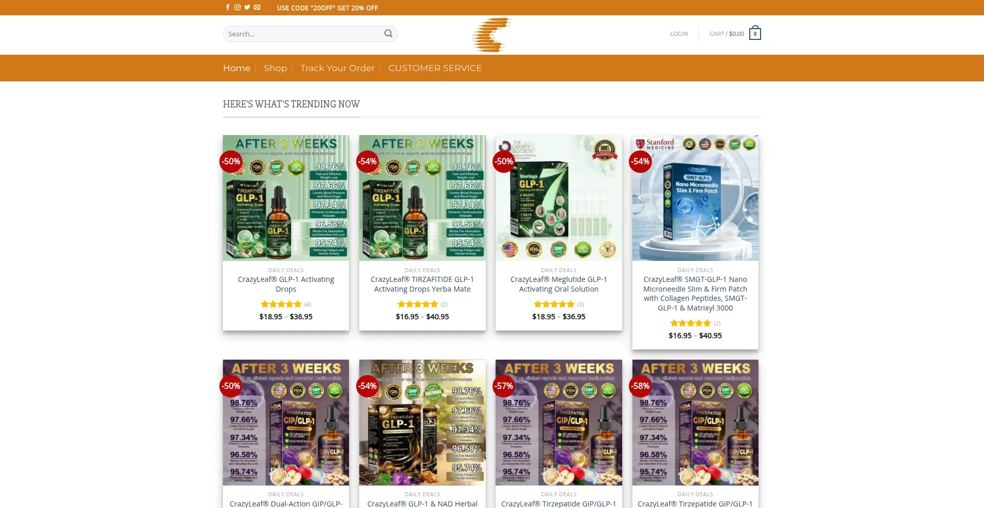 Website screenshot of Crazyleaf.org