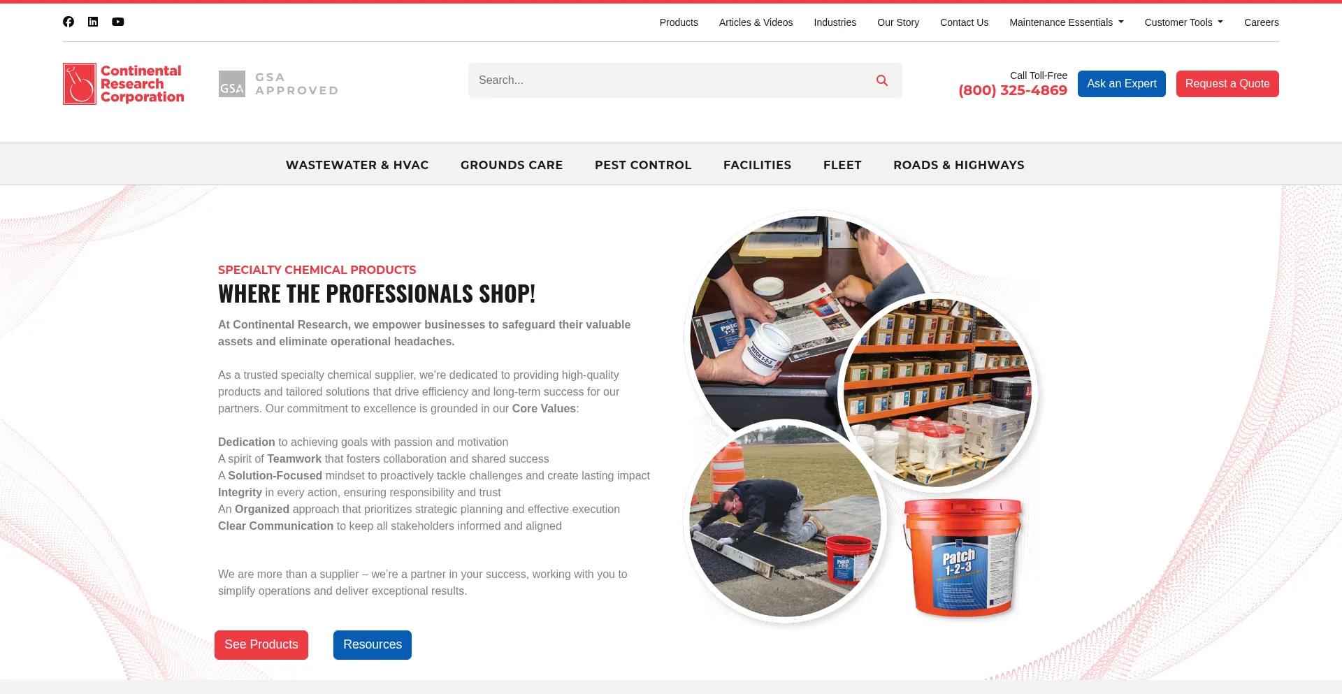 Website screenshot of Crcorp.com