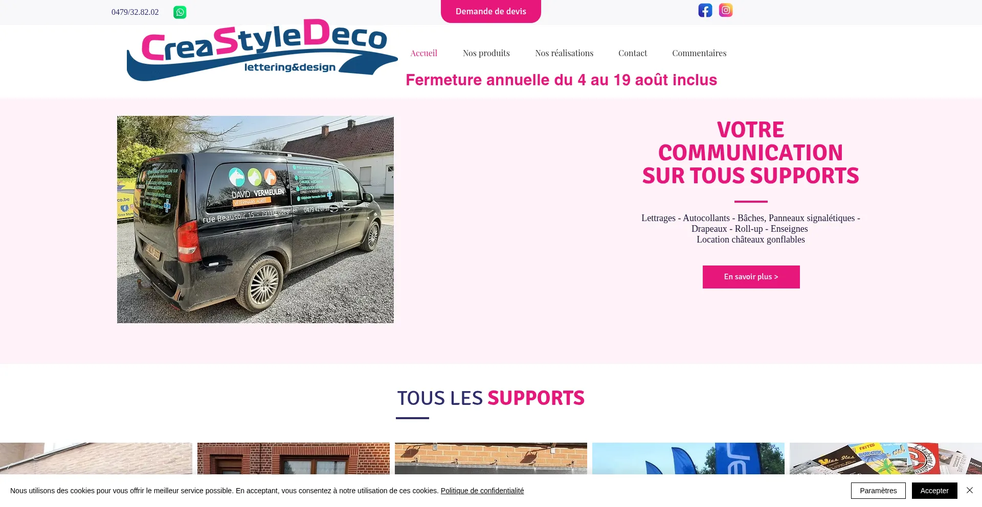 Website screenshot of Creastyledeco.be