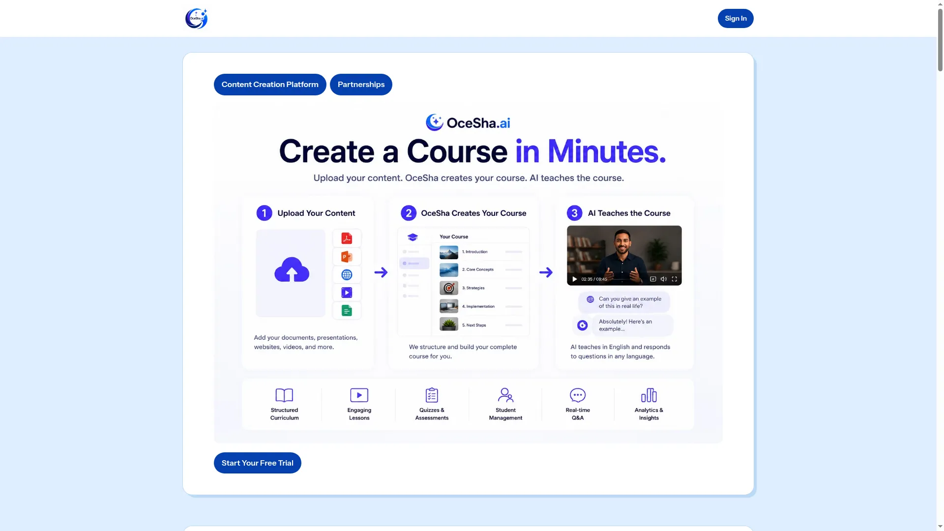 Createcourse.ocesha.ai