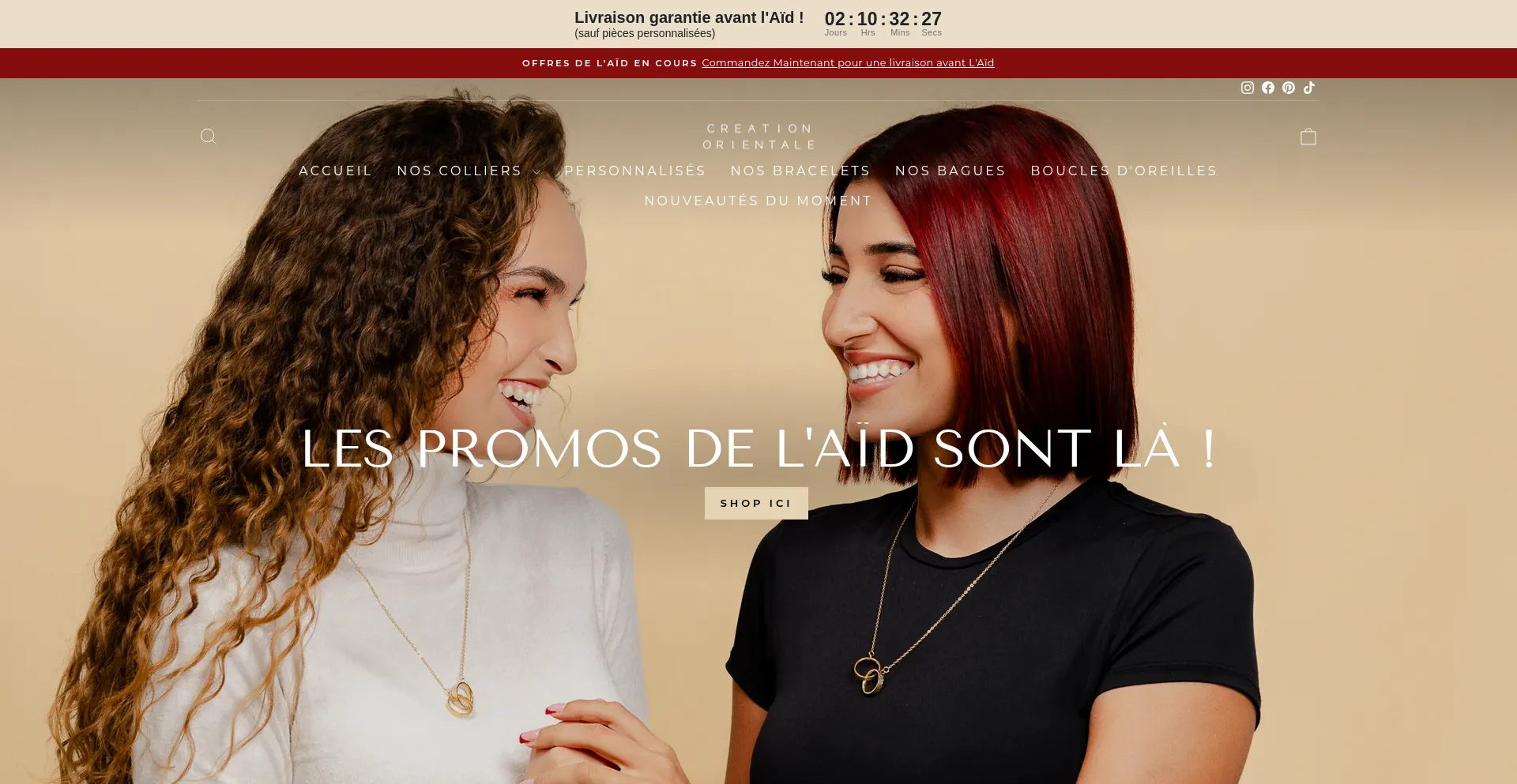 Website screenshot of Creationorientale.com