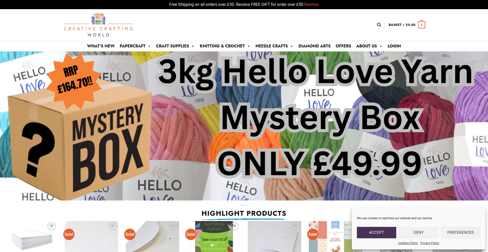 Website screenshot of Creativecraftingworld.co.uk
