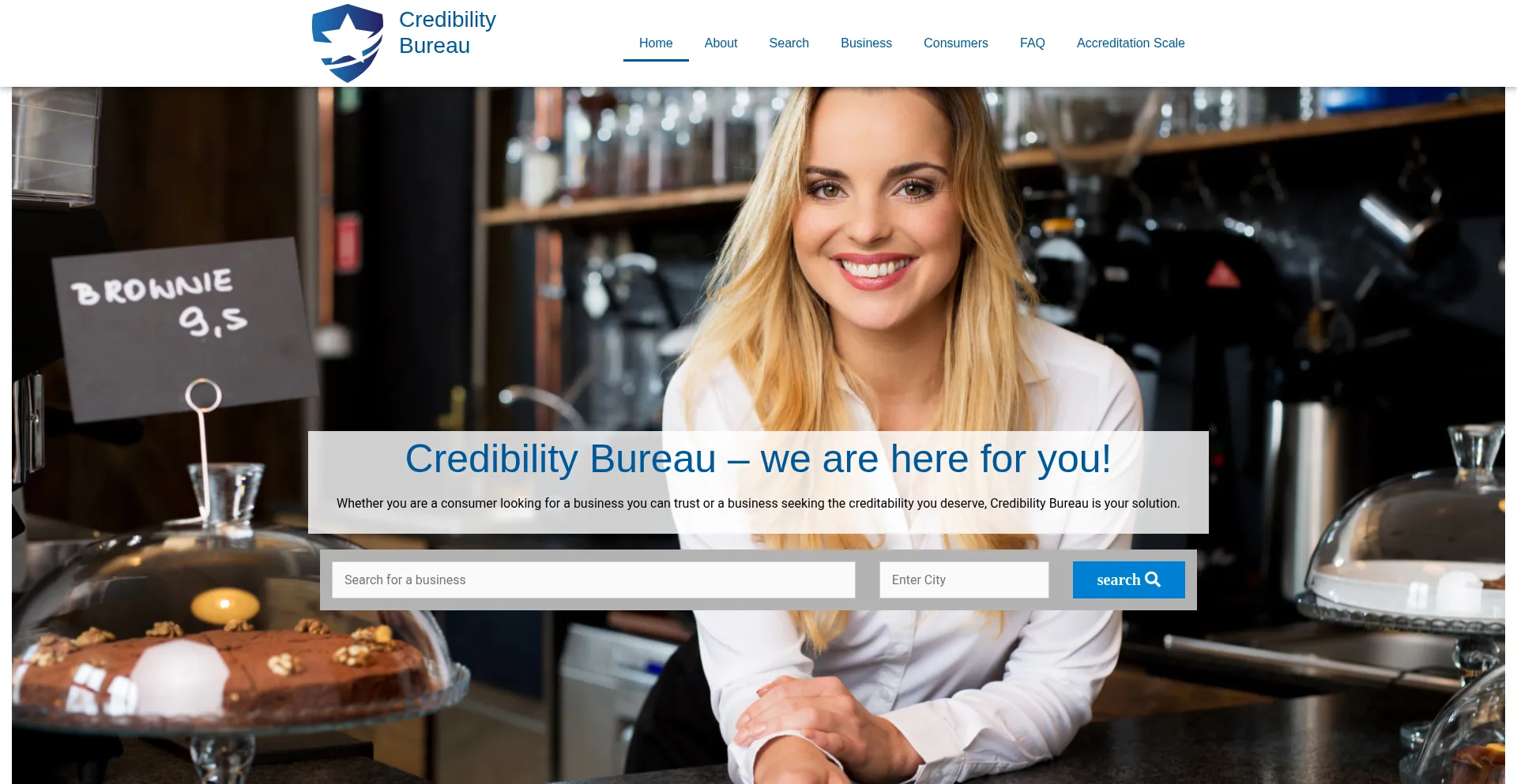 Website screenshot of Credibilitybureau.org