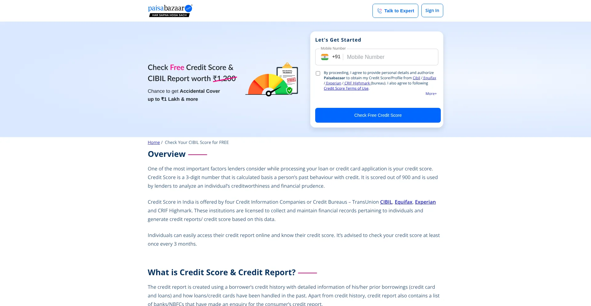 Creditreport.paisabazaar.com