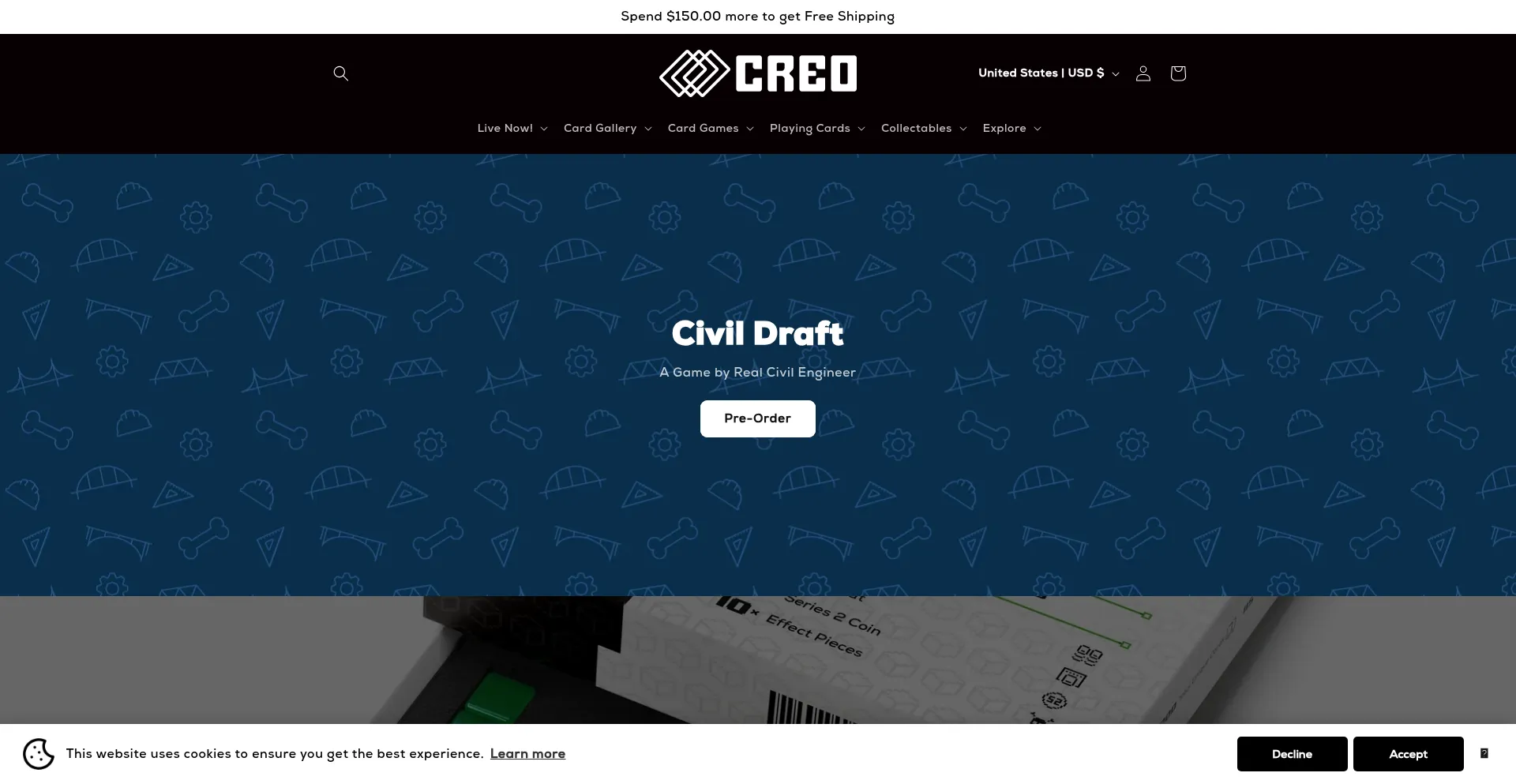 Website screenshot of Creocards.com