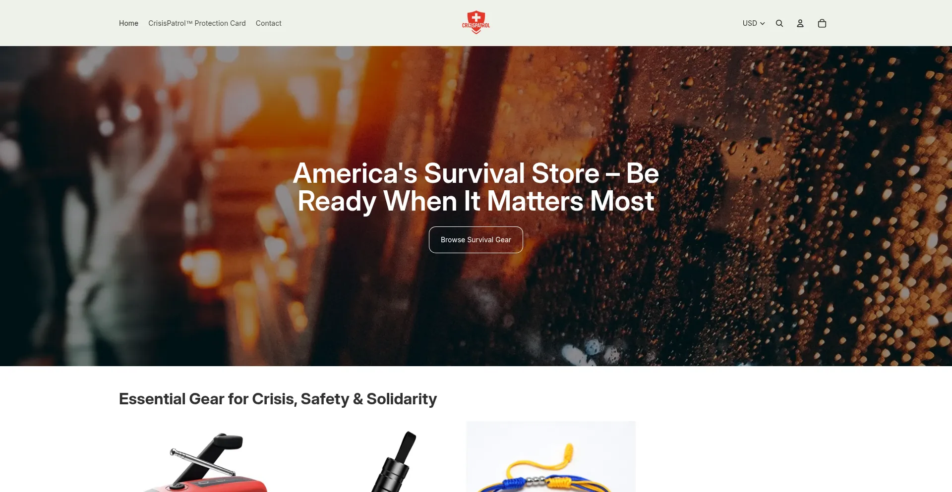 Website screenshot of Crisispatrol.com