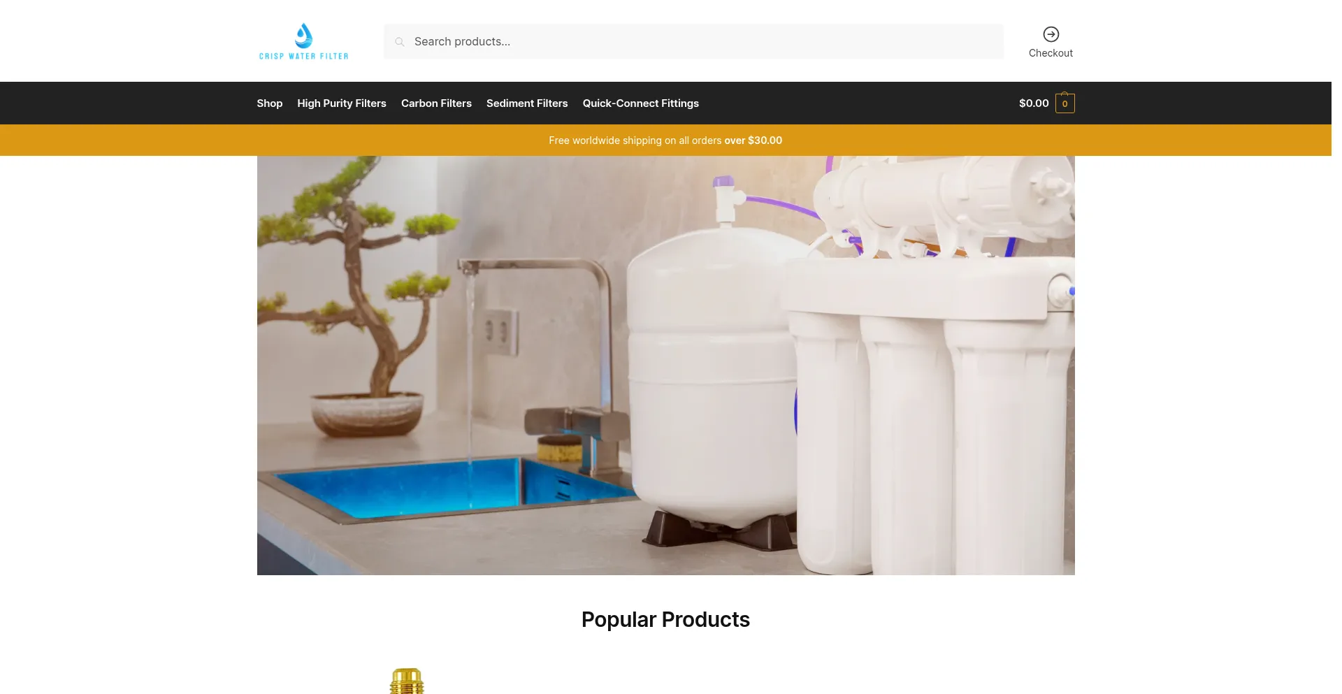 Website screenshot of Crispwaterfilter.com
