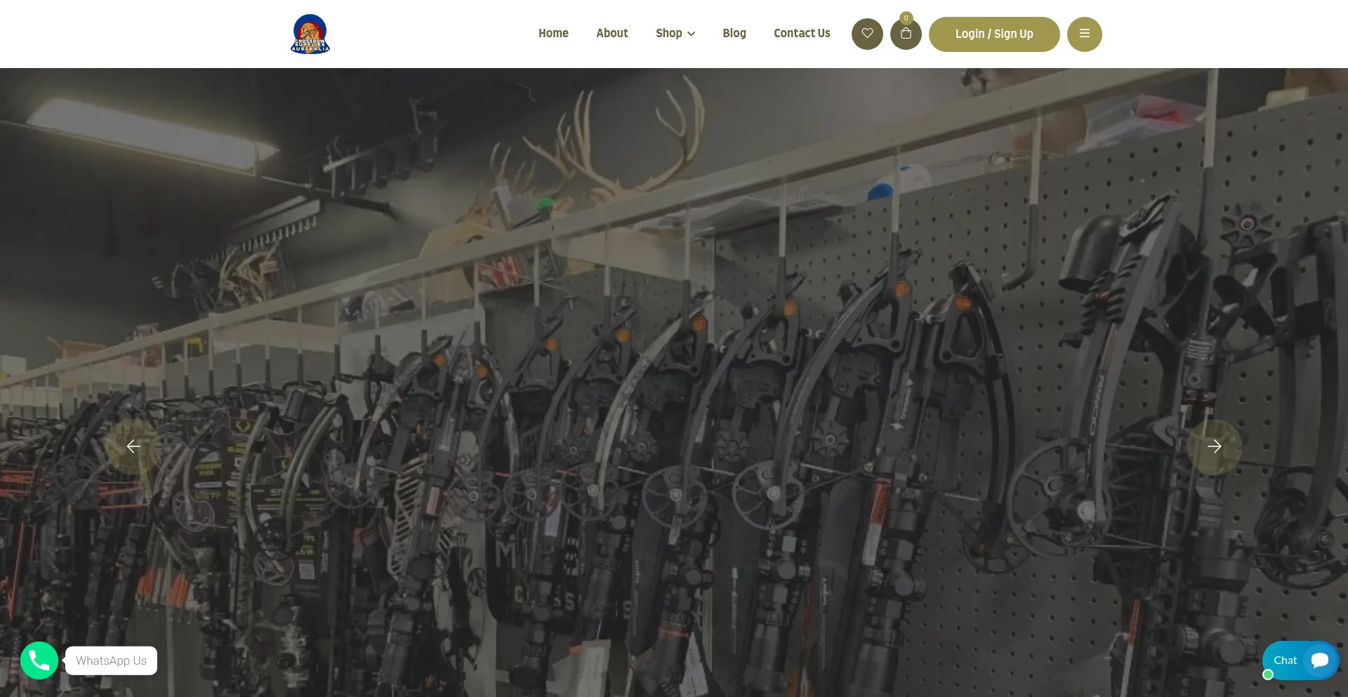 Website screenshot of Crossbowsupplies.com.au