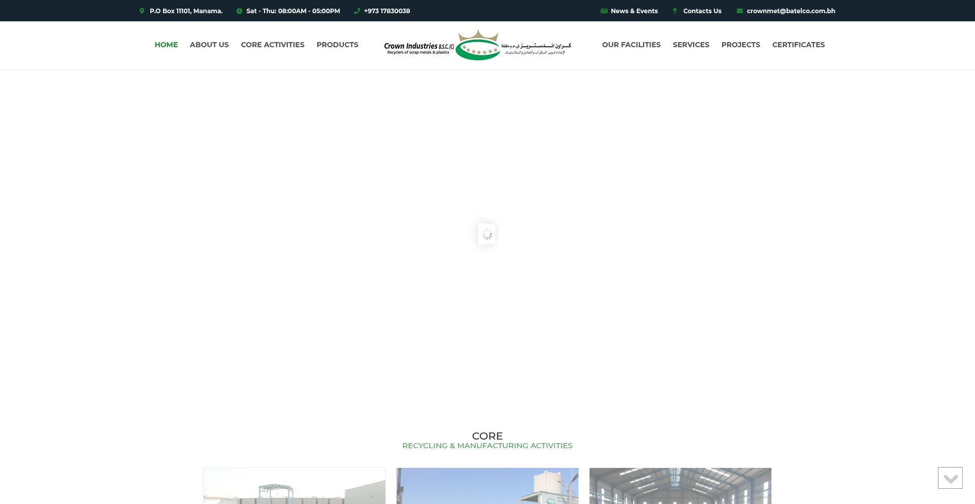 Website screenshot of Crownbahrain.com